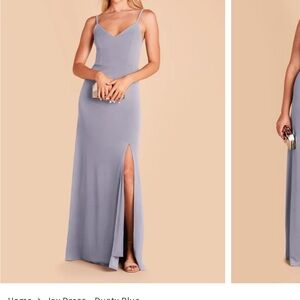 Birdy Grey Dusty Blue Medium Sleeveless V-Neck Maxi Dress Bridesmaids Dress